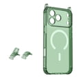 thumbnail image 1 of For iPhone 15 Pro Phone Case,Compatible With Mag-Safe,Crystal Transparent Back Design,With Removable Hanging Rope Buckle,Ultra Slim Shockproof Anti-fall Drop Thin Fit Phone Case,Green, 1 of 10