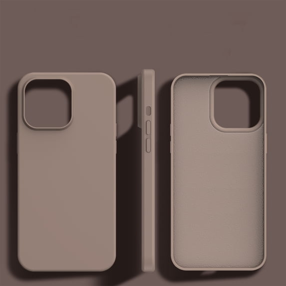 for iPhone 15 Pro Phone Case Liquid Silicone,Minimalist Thin Slim Soft Rubber Gel TPU Plain Simple Cover for Women Girl Cute, Matte Solid Color Shockproof Cover For iPhone 15 Pro,Brown