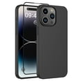 thumbnail image 1 of iPhone 15 Pro Phone Case with Screen Protector, Liquid Silicone Case Cover for Apple iphone 15 Pro, Ebizware Full-Body Protective Case Shockproof Cover with Microfiber Lining (Black), 1 of 9
