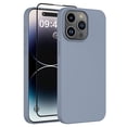 thumbnail image 1 of iPhone 15 Pro Phone Case with Screen Protector, Liquid Silicone Case Cover for Apple iphone 15 Pro, Ebizware Full-Body Protective Case Shockproof Cover with Microfiber Lining (Gray), 1 of 9