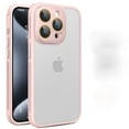 thumbnail image 1 of for iPhone 15 Pro Phone Case, [With Lens Films],[Metal Button] Translucent Matte Shockproof Women Men Protective Lateral Side Cooling Anti-fall Phone Case Cover for iPhone 15 Pro,Pink, 1 of 7