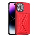 thumbnail image 1 of for iPhone 15 Pro Slim Case with Card Holders and Strap for Women, iPhone 15 Pro Phone Case Wallet PU Leather Kickstand RFID Blocking Flip Shockproof Wallet Case - Red, 1 of 11