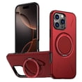 thumbnail image 1 of For iPhone 15 Pro Ultra Slim Hybrid TPU+PC Protective Cover with Metal Rotation Holder , Military Grade Shockproof Phone Case Cover,Red,For iPhone 15 Pro, 1 of 7