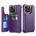 thumbnail image 1 of for iPhone 15 Pro Wallet Case with Credit Card Holder,RFID Blocking,PU Premium Bling Diamond Leather Double Magnetic Clasp Kickstand Heavy Duty Protective Cover for iPhone 15 Pro, Purple, 1 of 7