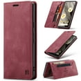 thumbnail image 1 of for iPhone 15 Pro Wallet Case, Premium PU Leather Flip Case with Card Slots Holder RFID Blocking Stand, Shockproof TPU Inner Shell Magnetic Protective Folio Cover for 6.7 Inch,Red, 1 of 9