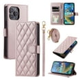 thumbnail image 1 of for iPhone 15 Pro Wallet Case, Premium PU Leather Magnetic Flip Folio Case with Wrist Strap Credit Card Holder for Women Men Crossbody Strap Phone Case Cover for iPhone 15 Pro, Rosegold, 1 of 8