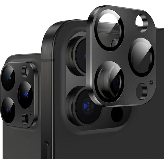 for iPhone 15 Pro/iPhone 15 Pro Max Camera Lens Protector, Matte Alloy [Shatterproof Test] 9H Tempered Glass Camera Screen Protector Scratch Resistant Cover Accessories 2023,Black