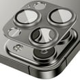 thumbnail image 1 of for iPhone 15 Pro/iPhone 15 Pro Max Camera Lens Protector, [Original Design] Metal Alloy 9H Tempered Glass Camera Screen Protector Cover Film Accessories,Grey, 1 of 5