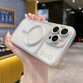 thumbnail image 1 of for iPhone 15 Transparent Magnetic Case, Change Look to iPhone 17 Pro Max, Soft TPU Shockproof Anti-Scratch Protective Wireless Charging Camera Lens Protector Girls & Women Cover, Silver, 1 of 9