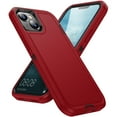 thumbnail image 1 of for iPhone 15 Ultra Slim Phone Case, Hybrid Hard PC Back + Silicone EVA Shockproof Protective Dustproof Non-Slip Heavy Duty Rugged Phone Case Cover for iPhone 15, Red, 1 of 7