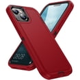 thumbnail image 1 of for iPhone 15 Ultra Slim Phone Case, Hybrid Hard PC Back + Silicone EVA Shockproof Protective Dustproof Non-Slip Heavy Duty Rugged Phone Case Cover for iPhone 15, Red, 1 of 7