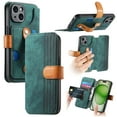 thumbnail image 1 of for iPhone 15 Wallet Case with Card Slots & Cash Slot【RFID Blocking】, With Wrist Kickstand,Flip Folio Book PU Leather  Shockproof Anti-fall Rugged Phone case Cover For Women Men,Green, 1 of 13