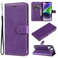 thumbnail image 1 of for iPhone 15 Wallet Case, with Credit Card Holder and Wrist Strap, RFID Blocking PU Leather Flip Magnetic Cell Phone Cover Case for iPhone 15 6.1 inch, Purple, 1 of 9