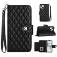 thumbnail image 1 of for iPhone 15 Wallet Case, Elegant Card Holder Cash Slot PU Leather Kickstand Wrist Strap Shockproof Protective Flip Women Girls Case Cover for iPhone 15, Black, 1 of 7