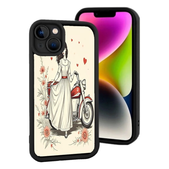 iPhone 15 Yellowing Resistant Lightweight Case - Elegant Floral Pattern Design Whimsical Hearts Vintage Beige Background