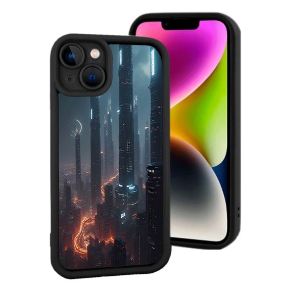 iPhone 15 Yellowing Resistant Lightweight Case - Futuristic Pattern Design Sleek & Modern Perfect for High - Tech Style