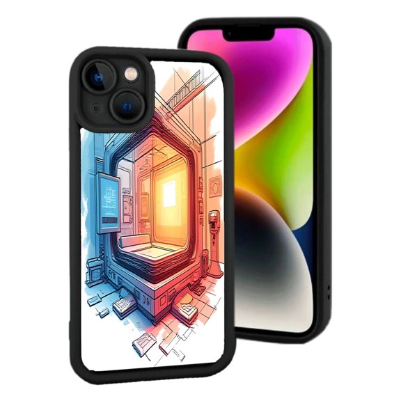 iPhone 15 Yellowing Resistant Lightweight Case - Sleek Hexagonal Pattern Design High - Tech Look Perfect for Modern Style