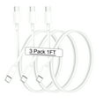 thumbnail image 1 of iPhone 15 charger, Portable 1ft 3-Pack USB C to USB C Fast Charging Cable,60W Charger Cord for iPhone 15/iPad/Macbook/Samsung, 1 of 7