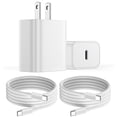 thumbnail image 1 of USB C Charger iPhone 17 16 15 Charger, [MFi Certified] 2 Pack 20W PD White Fast Charger Block with 6FT USB C Cable Compatible with iPhone 17/16/15, iPad, Galaxy, Android, 1 of 8