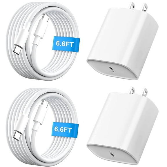 CHILTINA  iPhone 16 15 Charger Fast Charging 6 FT, 2 Pack 20W USB C Wall Charger Block with 6FT Long Type C to C Charging Cable for iPhone 16/16 Plus/16 Pro/16 Pro Max/15/15 Pro/15 Pro Max/15 Plus