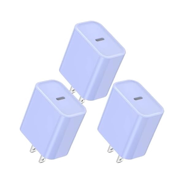 iPhone 16/15 Fast Charger Block,【3Pack】20W USB C Charger Block Fast ...