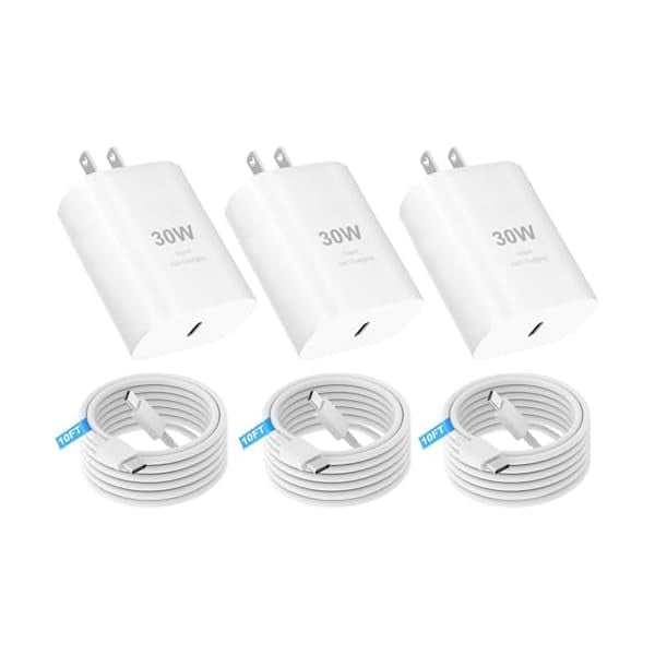 iPhone 16 15 Pro Max Charger 30W USB C iPhone 16 15 Charger Block Fast Charging with 10FT Long Type C Cord Cable for iPhone 16 15 Pro/Pro Max/Plus, iPad Pro/Mini/Air, Samsung Galaxy S24/S23/S22Ultra