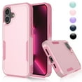 thumbnail image 1 of for iPhone 16,16 Pro,16 Plus,16 Pro Max Case,Heavy Duty Shockproof Dual Layer Rugged Full-Body Protective Phone Cover,2 in 1 Silicone Rubber Phone Case for iPhone 16 Plus 6.7" - Pink 2024, 1 of 6