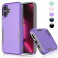 thumbnail image 1 of for iPhone 16,16 Pro,16 Plus,16 Pro Max Case,Heavy Duty Shockproof Dual Layer Rugged Full-Body Protective Phone Cover,2 in 1 Silicone Rubber Phone Case for iPhone 16 Plus 6.7" - Purple 2024, 1 of 6