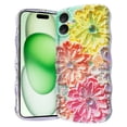 thumbnail image 1 of for iPhone 16 6.1 inch Magnetic Case Compatible with Mag-Safe, Floral Butterfly Pattern Wave Edge Case for Girls Women, Anti-Drop Shockproof Hard Phone Cover for iPhone 16, Floral-A, 1 of 7