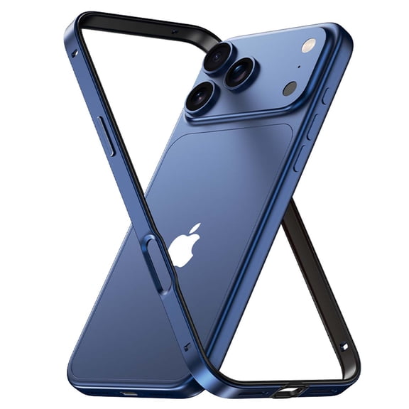 for iPhone 16 Aluminum Alloy Metal Bumper Frame, No Back Design Compatible with MagSafe, Backless Slim Fit Excellent Heat Dissipation 4 Corner Raised Shockproof, Titaniumblue