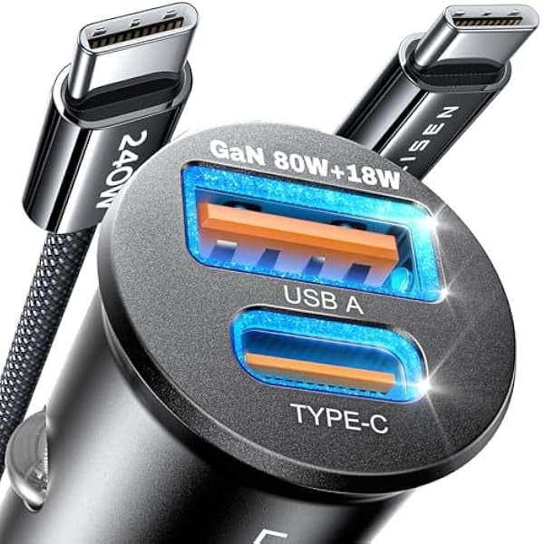 iPhone 16 Car Charger Fast Charging [80W+18W GaN] [Mini Metal] USBC Car Charger iPhone [PD80W QC 3.0] USB C Car Charger for iPhone 16 Pro Max MacBook Air iPad2024 Samsung Galaxy S24 S23