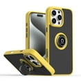 thumbnail image 1 of for iPhone 16 Case with 360° Ring Holder, Shockproof Slim iPhone 16 Phone Case with Kickstand [Magnet Support Car Mount] Women Men Non-Slip Protective Cover Case,Yellow, 1 of 7