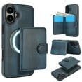 thumbnail image 1 of for iPhone 16 Case, Compatible with MagSafe, Detachable Magnetic Wallet Case with PU Leather Kickstand Card Slots Shockproof Protection 2 In 1 Function Case for iPhone 16, Blue, 1 of 6
