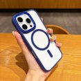 thumbnail image 1 of for iPhone 16 Case, Compatible with Magsafe, Luxury Anti-Scratch Phone Case Magnetic Clear, Thin Slim Hard Shell Plastic & Shockproof Silicone Bumper for iPhone 16, Darkblue, 1 of 8