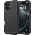 thumbnail image 1 of iPhone 16 Case Cover 3 Layer Rugged / Heavy Duty / Shockproof 6.1" Black, 1 of 6