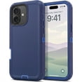 thumbnail image 1 of iPhone 16 Case Cover 3 Layer Rugged / Heavy Duty / Shockproof 6.1" Navy, 1 of 4