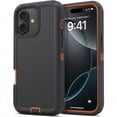 thumbnail image 1 of iPhone 16 Case Cover 3 Layer Rugged / Heavy Duty / Shockproof 6.1" Orange, 1 of 5
