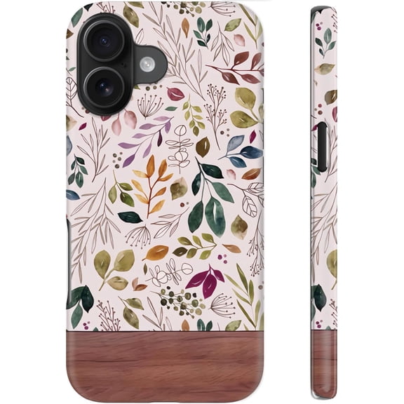 for iPhone 16 Case Cute – Wireless Charging Compatible – Dual-Layer Shockproof Protection with Stylish Wildflower Design – Protective Cover for Women - Custom Vintage Floral