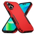 thumbnail image 1 of for iPhone 16 Case, Dual Layers Shell Hard PC + Soft TPU Back Shell Heavy Duty Military Drop Protection Rugged Shockproof Hybrid Case for iPhone 16, Red+Black, 1 of 6