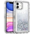 thumbnail image 1 of For iPhone 13 Pro Case Glitter Floating Liquid Shiny Quicksand Case for Women Girls Heavy Duty Shockproof Protective Case Hard PC Bumper Soft TPU Cover，Silver, 1 of 7