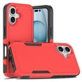 thumbnail image 1 of For iPhone 16 Case,Heavy Duty Drop Protection Full Body Rugged Shockproof/Drop Proof/Dust Proof Military PC + TPU Protective Tough Durable Cell Phone Cover for Men Women,Red, 1 of 5