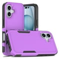 thumbnail image 1 of For iPhone 16 Case,Heavy Duty Drop Protection Full Body Rugged Shockproof/Drop Proof/Dust Proof Military PC + TPU Protective Tough Durable Cell Phone Cover for Men Women,Purple, 1 of 5