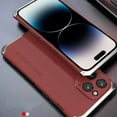 thumbnail image 1 of for iPhone 16 Case Heavy Duty Metal Aluminum Bumper PC Hard Back [Shockproof][Dropproof][Dust-Proof][Military Grade] Rugged Full Body Protection Cover Case for iPhone 16, Redsilver, 1 of 7