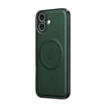 thumbnail image 1 of for iPhone 16 Case Magnetic Bracket, Built-in Invisible Kickstand [Compatible with Magsafe] Wireless Charging PU Leather Rugged Protection for iPhone 16 Phone Cases, Green, 1 of 8
