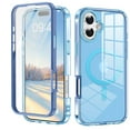 thumbnail image 1 of for iPhone 16 Case Magnetic, [Compatible with Magsafe] Built-in Screen Protector Shockproof Dustproof Crystal Clear Anti-Scratch Folio Flip Phone Case for iPhone 16, Blue, 1 of 6