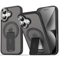thumbnail image 1 of For iPhone 16 Case Magnetic Stand [Compatible with MagSafe][Military Drop Protection] Shockproof Invisible Kickstand Matte For iPhone 16 Phone Case Men Women,Black, 1 of 9