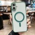 thumbnail image 1 of for iPhone 16 Case Magnetic [Support Magsafe Charger] Wireless Anti-Scratch Shockproof Clear Four Corner Cushion Durable Anti-Dropping Cover for iPhone 16, Darkgreen, 1 of 6