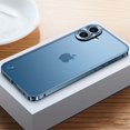 thumbnail image 1 of for iPhone 16 Case Matte Translucent , Metal Camera Protection Frame, Anti-Fingerprint Frosted Hard Plastic & Metal Bumper, Slim Thin Smooth Shockproof Anti-fall Phone Cover,Blue, 1 of 10