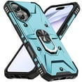 thumbnail image 1 of For iPhone 16 Case Rugged, With Grip Ring Holder Rotating Kickstand Easy to Hand Compatile with Car Mount Anti-Scratch Heavy Duty Protective Phone Case for Apple iPhone 16, Lightblue, 1 of 8