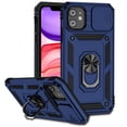 thumbnail image 1 of for iPhone 16 Case, Soft TPU & Hard PC Anti-scratch Sliding Cover Full Protection Ring Stand Rotating Kickstand Holder Magnetic Shockproof Phone Case Cover for iPhone 16, Blue, 1 of 8